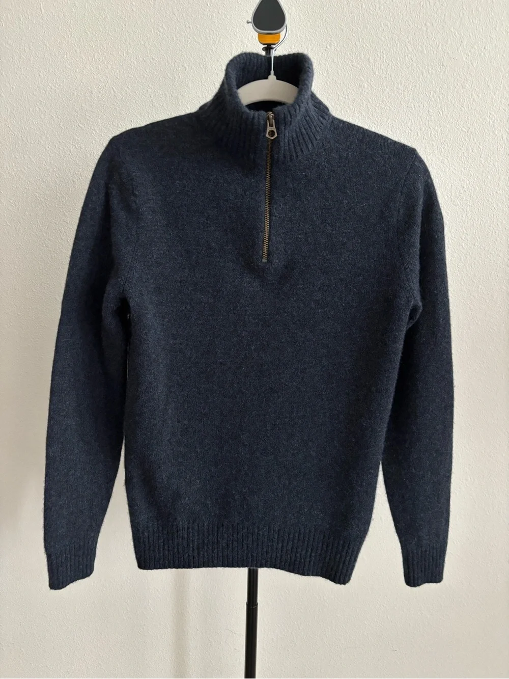 J.Crew Merino Wool Quarter Zip Sweater Navy Sz Est. Small